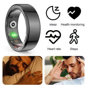 R02 Smart Ring Fitness Tracker – IP68/5ATM Waterproof Ring with SpO₂ & Multi‑Sport Modes
