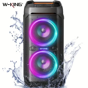 W‑KING 100W Bluetooth Party Speaker – IPX6 Waterproof Portable Boombox with Deep Bass