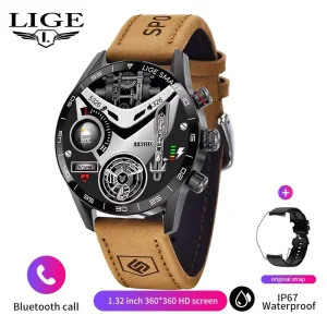 LIGE Smartwatch for Men – AMOLED Display, Waterproof Fitness Watch with Bluetooth Calls