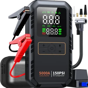 Portable Car Jump Starter Battery Pack with Air Compressor & USB